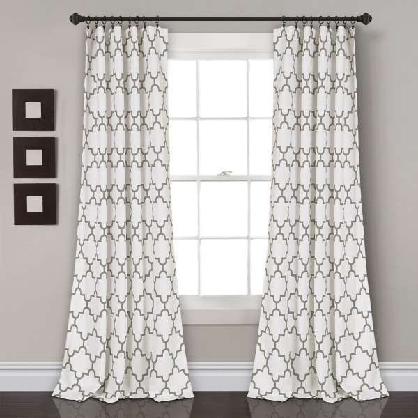 Gray Trellis Darkening Curtain Panel Set 108 In Kirklands