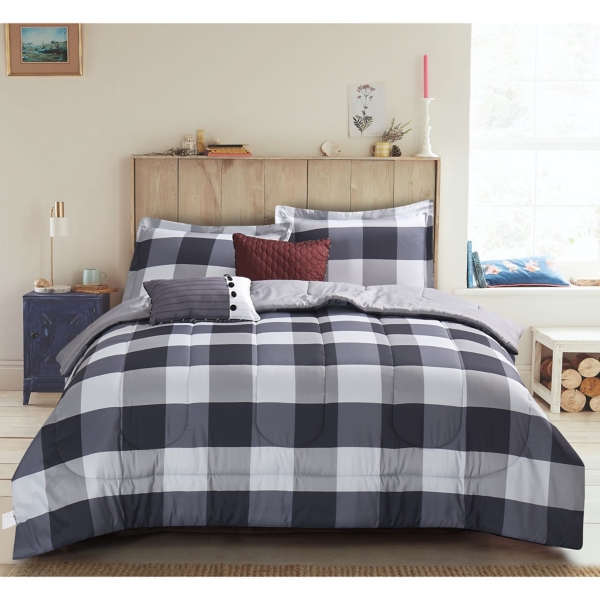 Black And Gray Sawyer 6 Pc Queen Comforter Set Kirklands