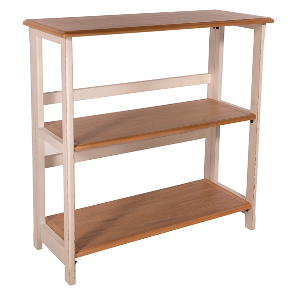 White And Honey 3 Tier Bookshelf Kirklands