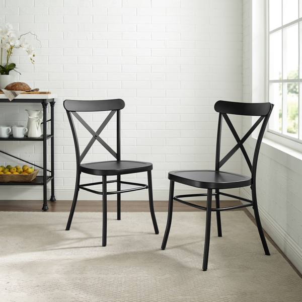Black Metal Melody Dining Chairs Set Of 2 Kirklands
