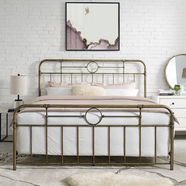 king size bronze pipe bed frame