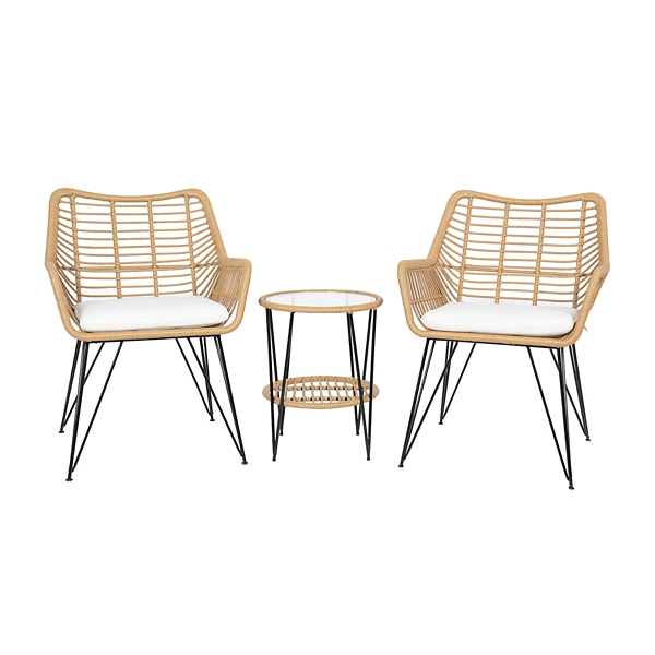 Rattan Willow 3 Pc Patio Set With Cushions Kirklands