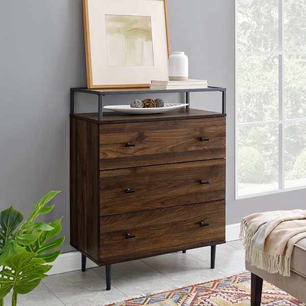 Dark Walnut Chest With Glass Top Kirklands