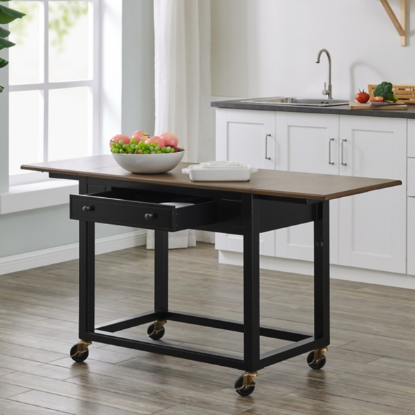 Black Drop Leaf Kitchen Cart Kirklands