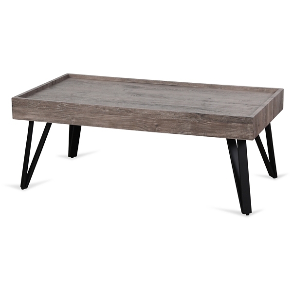 Gray Wooden Coffee Table With Hairpin Legs Kirklands