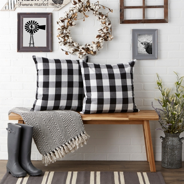 Black And White Checkered Pillow Covers Set Of 2 Kirklands