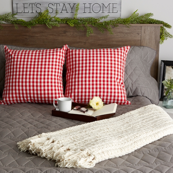 Red And White Gingham Pillow Covers Set Of 2 Kirklands