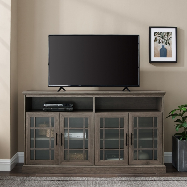 Slate Gray Glass Door Classic Media Cabinet Kirklands