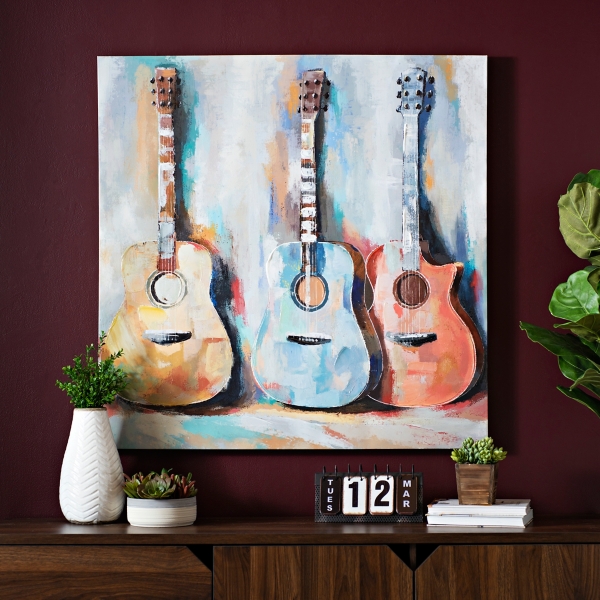 Colorful Guitars Canvas Art Print Kirklands