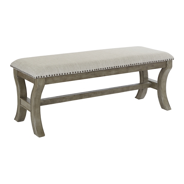 Gray Upholstered Morrison Bench With Nailhead Trim Kirklands