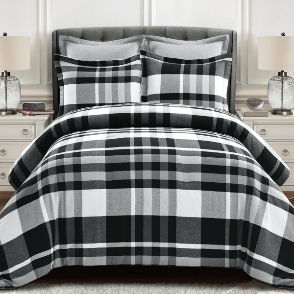 plaid comforter set queen