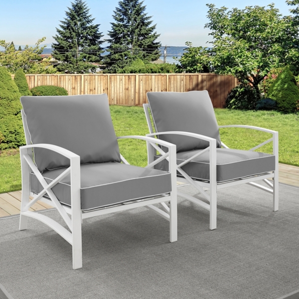 Gray And White Dayton Outdoor Chairs Set Of 2 Kirklands