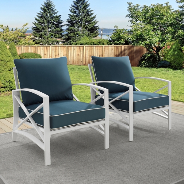 Navy And White Dayton Outdoor Chairs Set Of 2 Kirklands