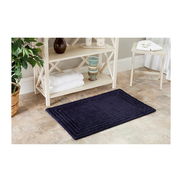 Navy Blue Luxe Striped Bath Mats Set Of 2 Kirklands