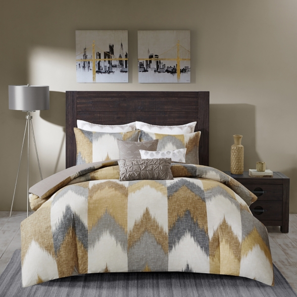 Golden Yellow Chevron King 3 Pc Comforter Set Kirklands