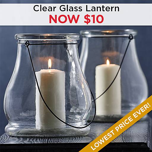 Clear Glass Lantern Now $10