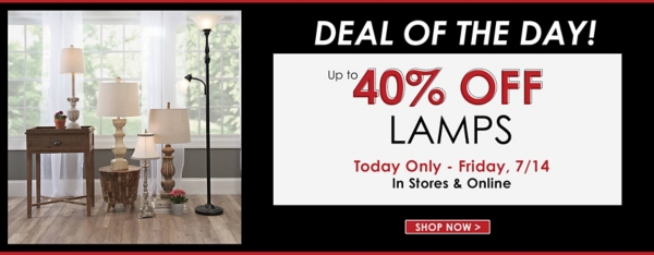 Deal of the Day - Up to 40% Off Lamps - Today Only - Shop Now