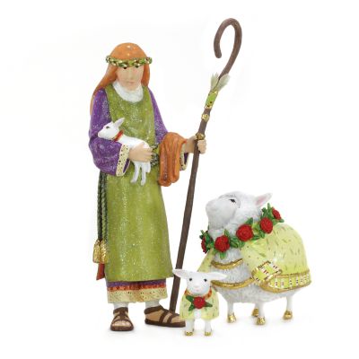 Patience Brewster Nativity Shepherd & Sheep Figures mackenzie-childs Panama 0