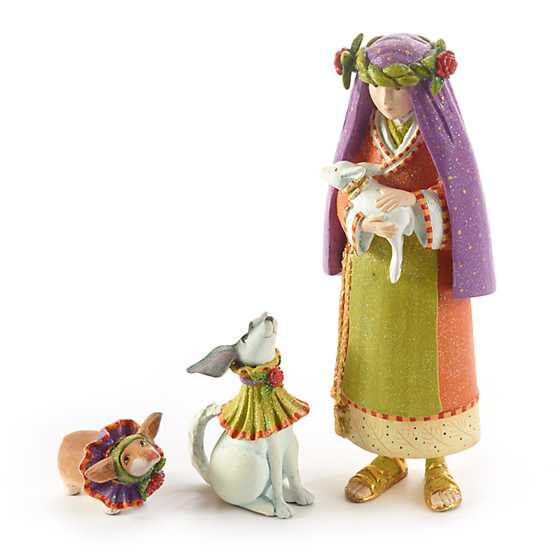 Patience Brewster Nativity Shepherdess with Dog Figures
