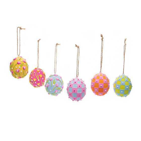 Patience Brewster Technicolor Eggs - Set of 6 - Floral and Check image two