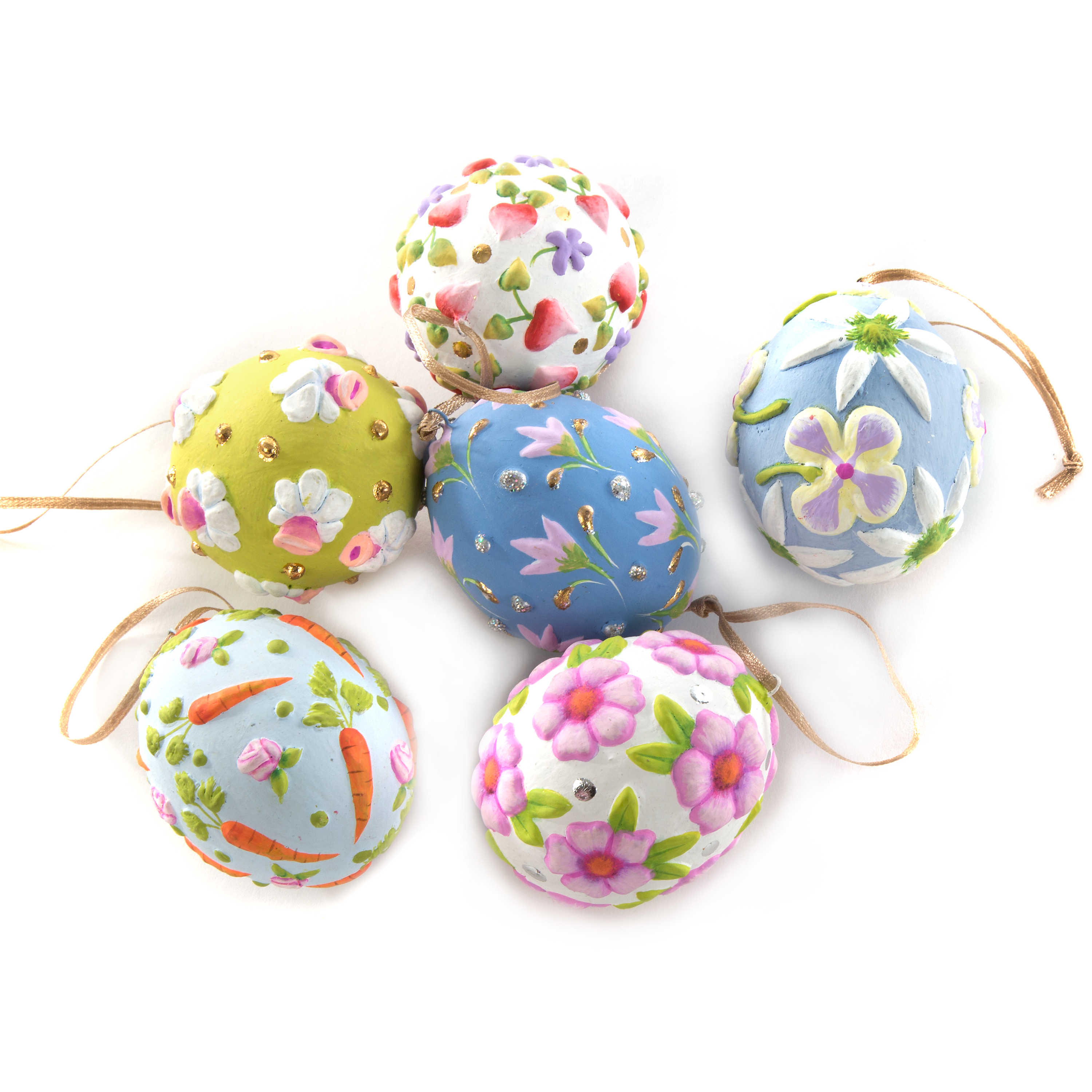 Patience Brewster Bright Floral Eggs, Set of 6 mackenzie-childs Panama 0