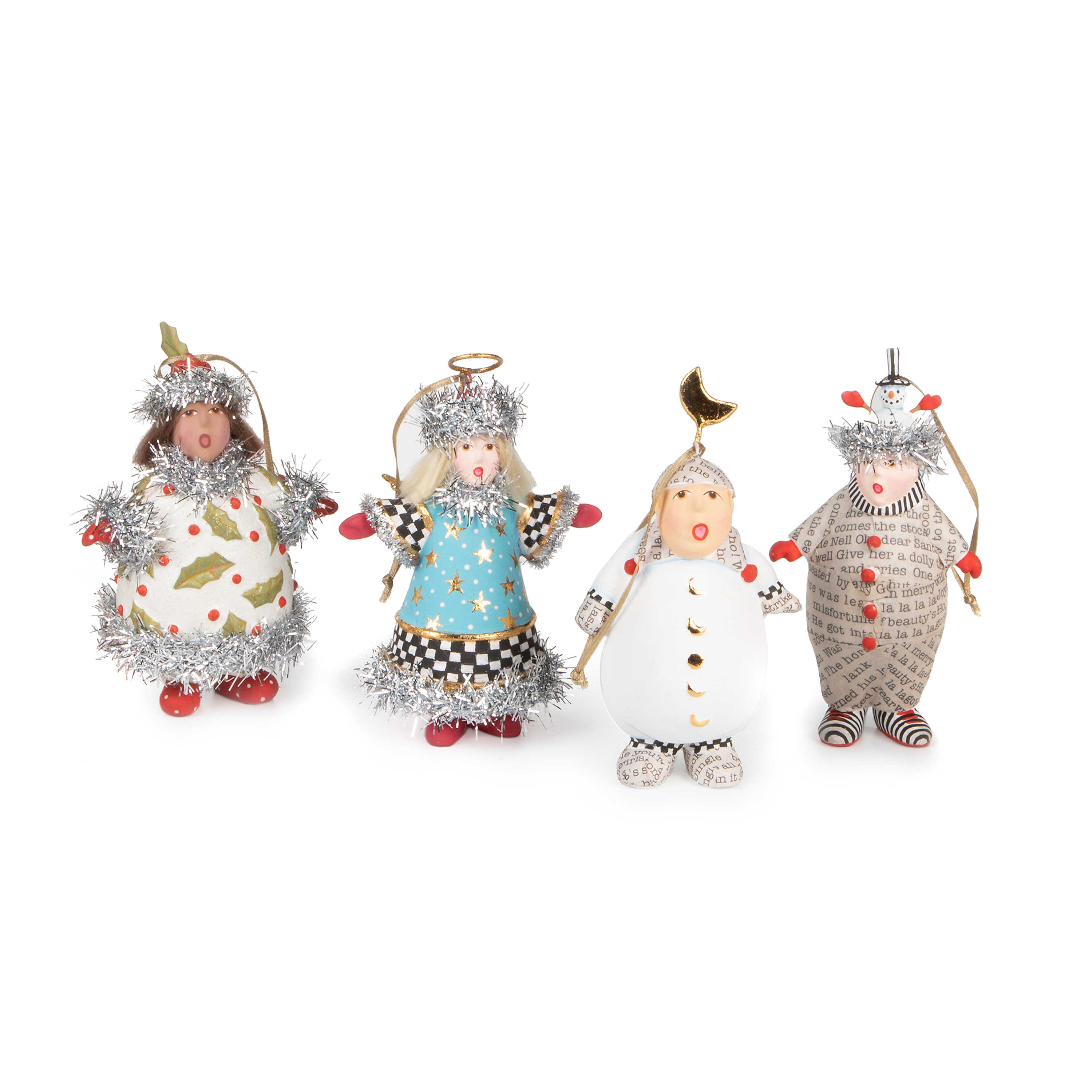 Patience Brewster Holiday Caroler Ornaments, Set of 4 mackenzie-childs Panama 0