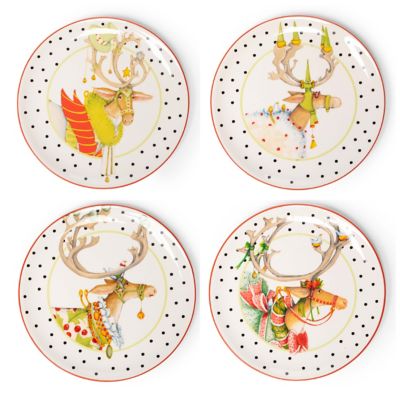 Patience Brewster Dash Away Dessert Plates, Set of 4 mackenzie-childs Panama 0