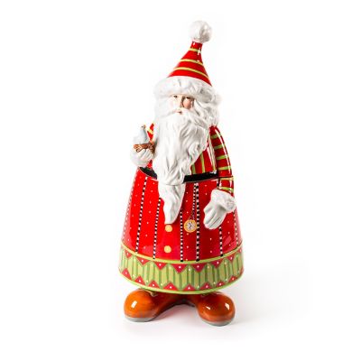 MacKenzie-Childs  Patience Brewster Dash Away Santa Cookie Jar