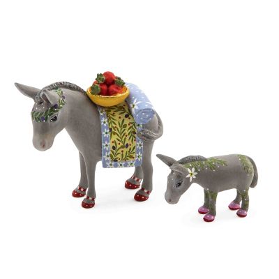 Patience Brewster Nativity Mother & Baby Donkey Mini Figures mackenzie-childs Panama 0