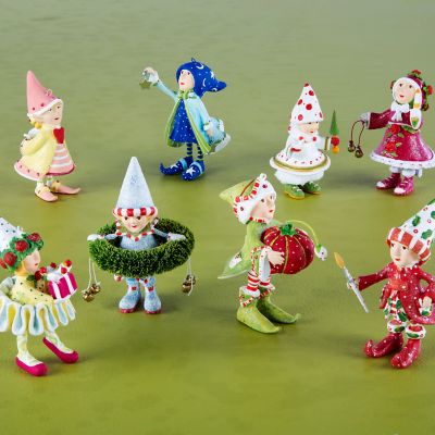 Patience Brewster Dash Away Elves Mini Ornaments Set image two