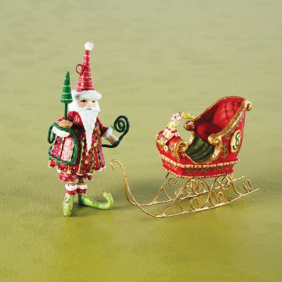 Patience Brewster Dash Away Santa Mini Ornaments Set