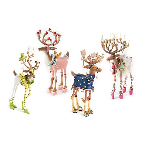 MacKenzie-Childs | Patience Brewster Dash Away Reindeer Figure Set-B