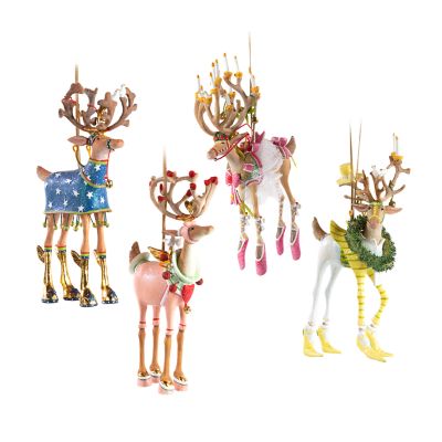 Patience Brewster Dash Away Reindeer Ornament Set-B