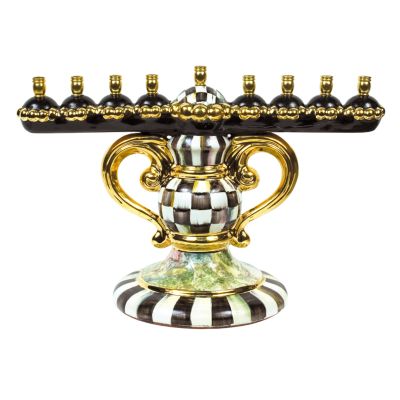 Courtly Check Ceramic Menorah mackenzie-childs Panama 0