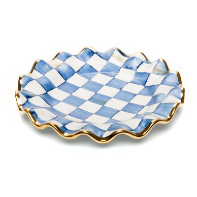 MacKenzie-Childs  Courtly Check Medium Ceramic Fluted Serving Bowl