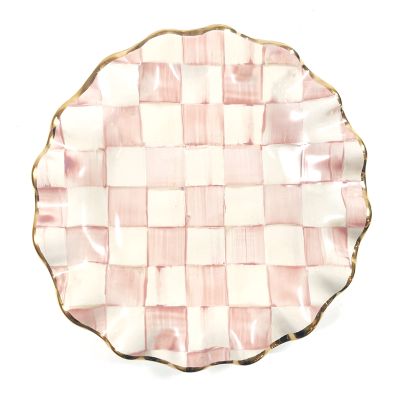 Rosy Check Ceramic Fluted Dessert Plate mackenzie-childs Panama 0