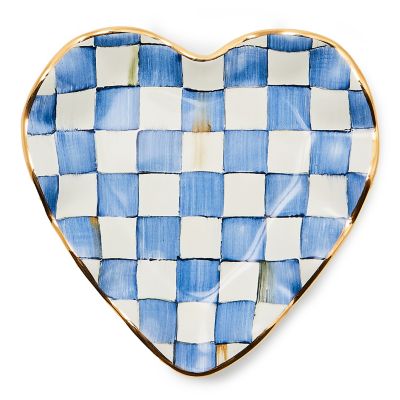 Royal Check Fluted Heart Plate mackenzie-childs Panama 0