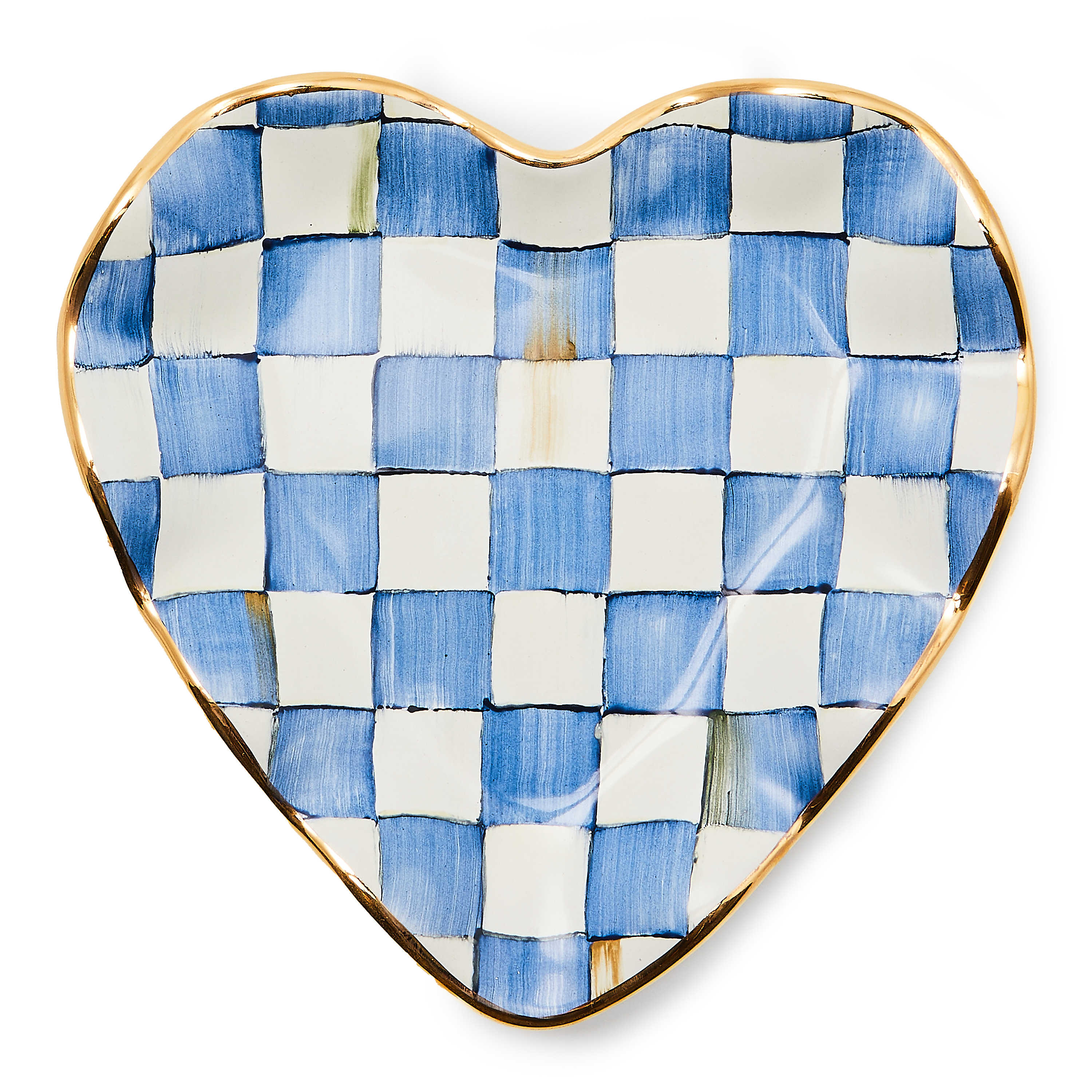 Royal Check Fluted Heart Plate mackenzie-childs Panama 0
