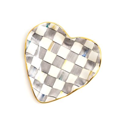 Sterling Check Fluted Heart Plate