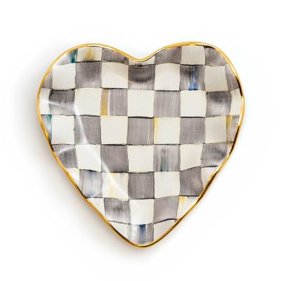 Sterling Check Fluted Heart Plate