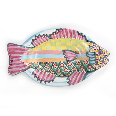 Mackenzie Childs Small Fish Dish Pink