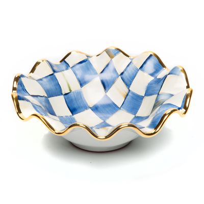 Royal Check Ceramic Fluted Breakfast Bowl mackenzie-childs Panama 0