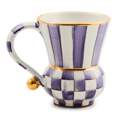 Plum Check Ceramic Mug mackenzie-childs Panama 0