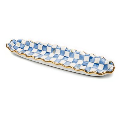 Royal Check Ceramic Hors d'Oeuvre Tray mackenzie-childs Panama 0