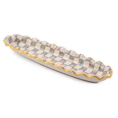 Sterling Check Ceramic Hors d'Oeuvre Tray