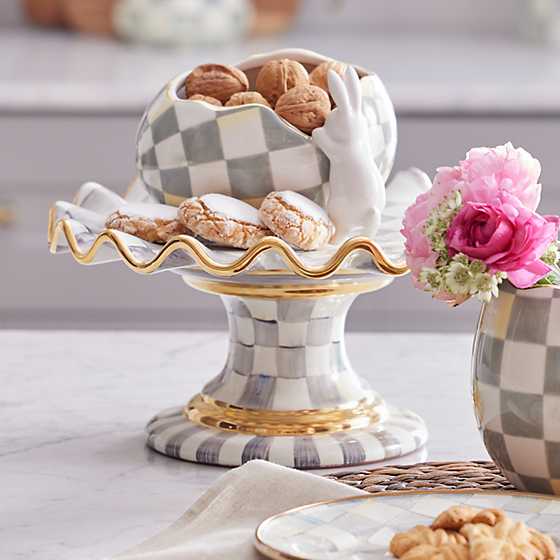 Sterling Check Fluted Cake Stand image two