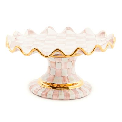 Rosy Check Ceramic Fluted Cake Stand mackenzie-childs Panama 0