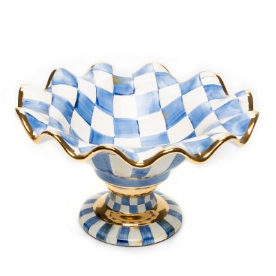 Royal Check Ceramic Compote mackenzie-childs Panama 0