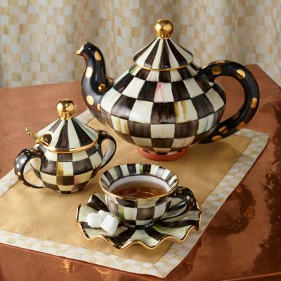 MacKenzie-Childs Royal Check 4 Cup Teapot