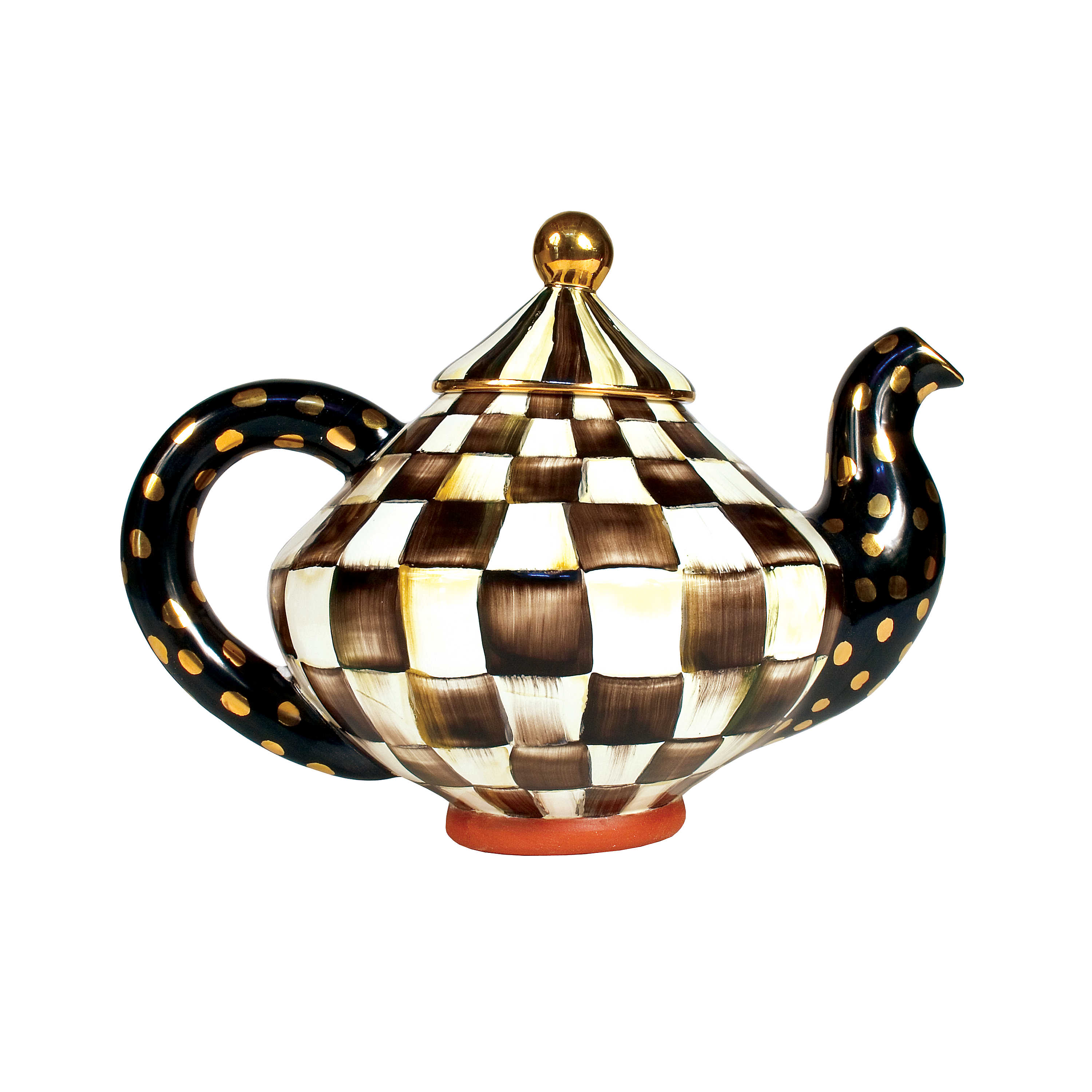 Courtly Check Ceramic Teapot mackenzie-childs Panama 0